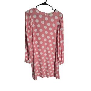 Loft Pink/White Polka Dot Dress Size M